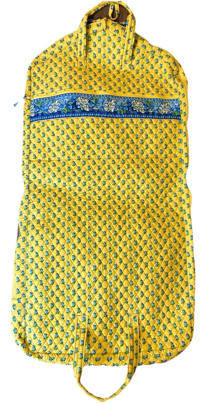 Vera Bradley Retired Katherine Yellow Blue Hanging Garment Travel Bag